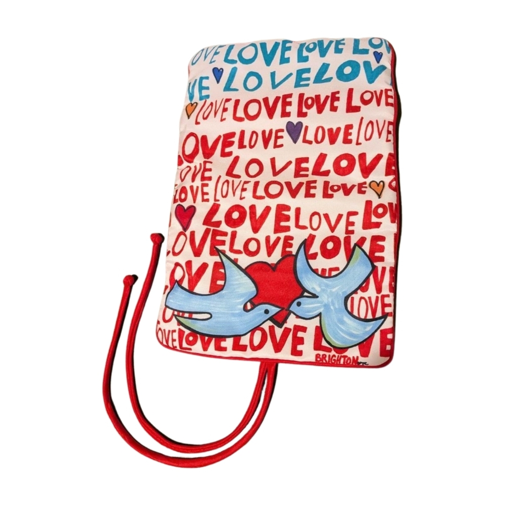 Brighton Live Love Doves Jewelry Roll Travel Bag
